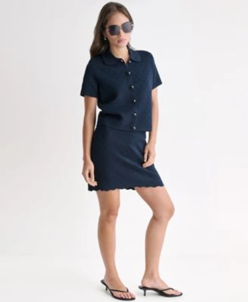 Bcbg Suits Scallop Hem Skirt Suit