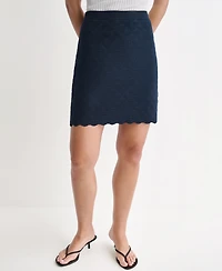 Bcbg Women's Scallop-Hem Knit Mini Pencil Skirt