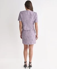 Bcbg Suits Novelty Crewneck Blazer Skirt Suit