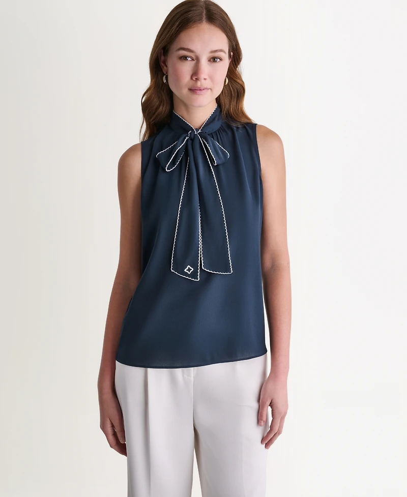 Bcbg Women's Sleeveless Tie-Neck Top