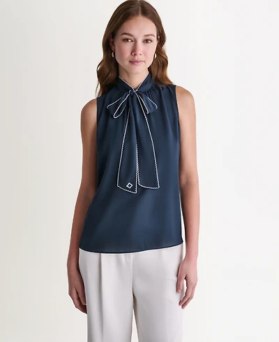 Bcbg Women's Sleeveless Tie-Neck Top