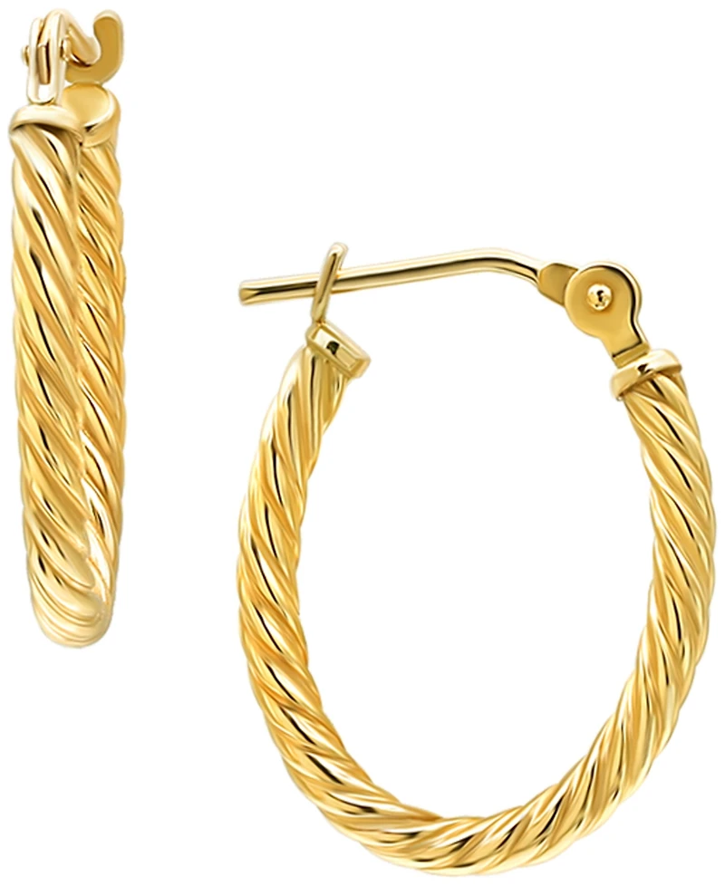 Macy's Corrugated Hoop Earrings in 10k Yellow Gold
