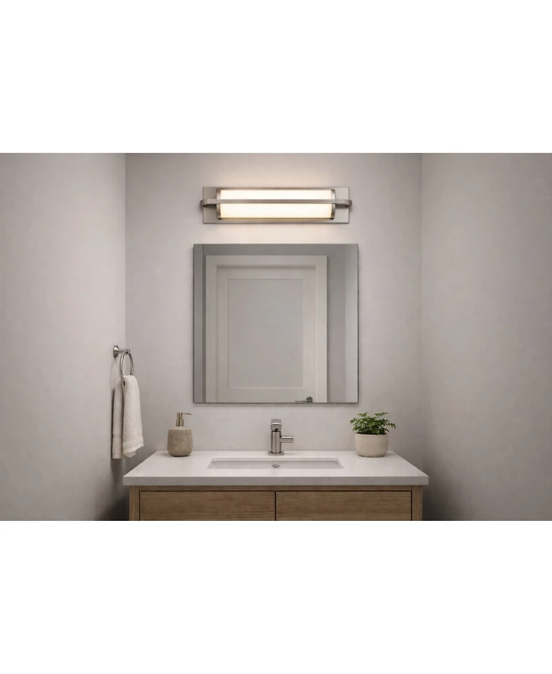 Midola 18-Inches Brushed Nickel Integrated Led Modern/Contemporary Bathroom Vanity Light Bar