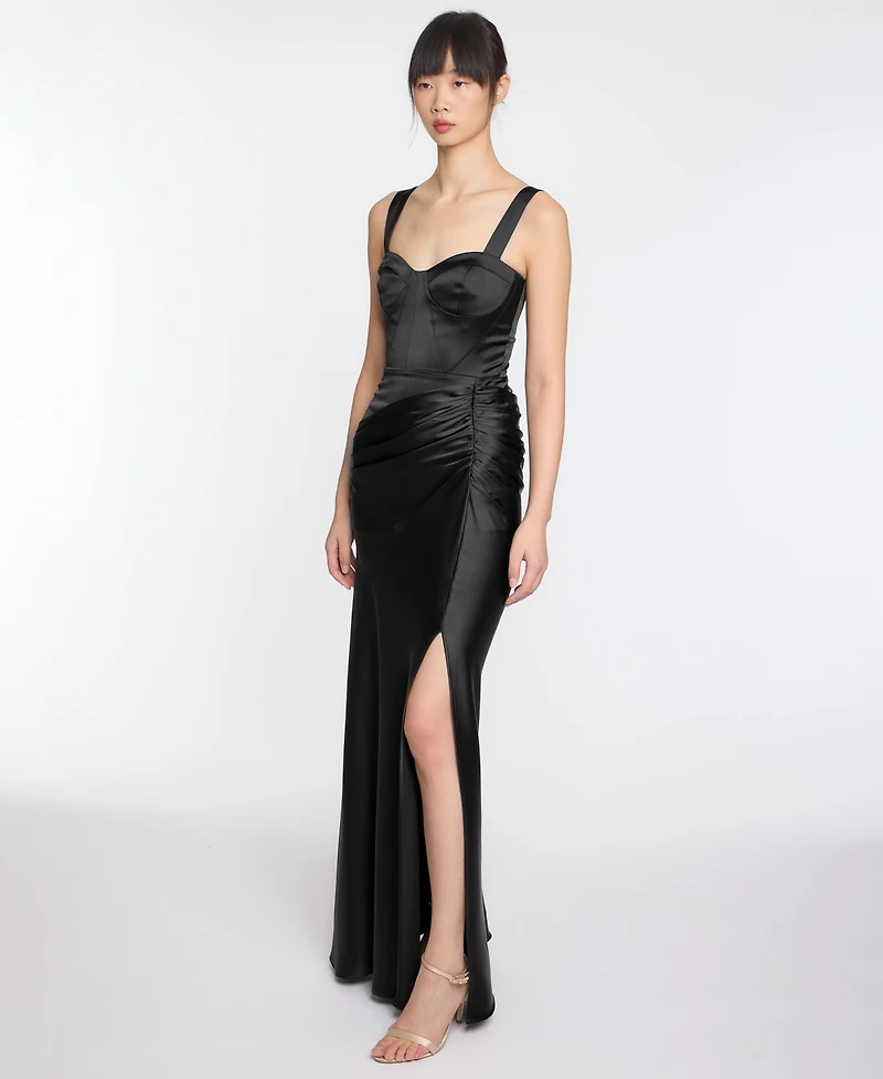 Marchesa Notte Women's Strappy Bustier Corset Detail Gown