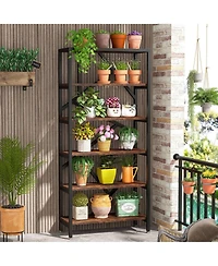 Slickblue Industrial Style Bookcase with 6 Open Shelves for Home Organization