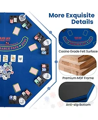 Sugift 48 Inch 8-Player Foldable Poker Table Top with Carrying Bag and Cup Holders