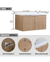 Sillysis Modern Wall Mounted Double Sink Bathroom Vanity Set