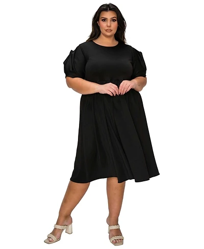 L I V D Women's Plus Rosie Florette Sleeve Midi Dress
