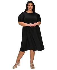 L I V D Women's Plus Rosie Florette Sleeve Midi Dress