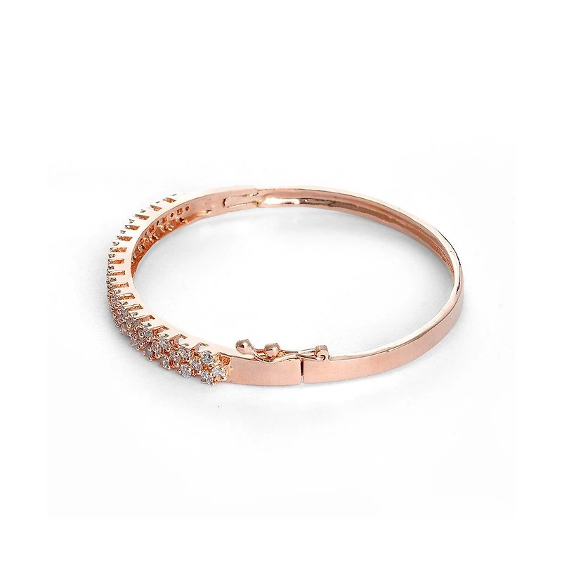 Sohi Women's silver Soiree Stone Bangle Bracelet