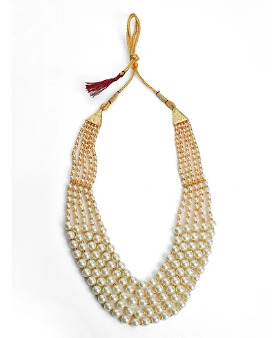 Sohi Women's Pearl White Multi-Layer Necklace