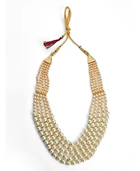Sohi Women's Pearl White Multi-Layer Necklace