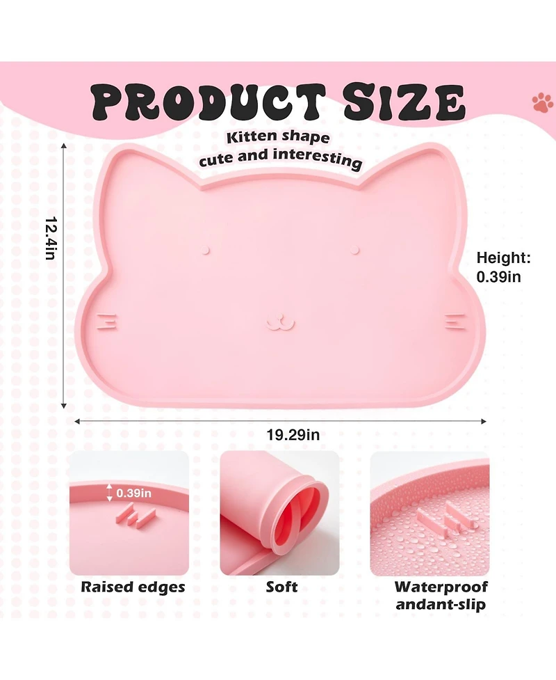 Aronkl Cat Dog Food Water Bowl Set with Silicone Mat Automatic Water Dispenser