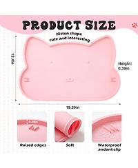 Aronkl Cat Dog Food Water Bowl Set with Silicone Mat Automatic Water Dispenser