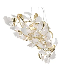 Possini Euro Design Descanso Gold and Ceramic 10-Light Chandelier