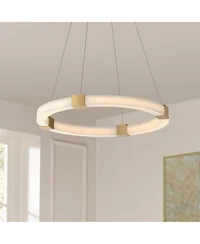 Possini Euro Design Talno Gold and Faux Alabaster Led Ring Chandelier