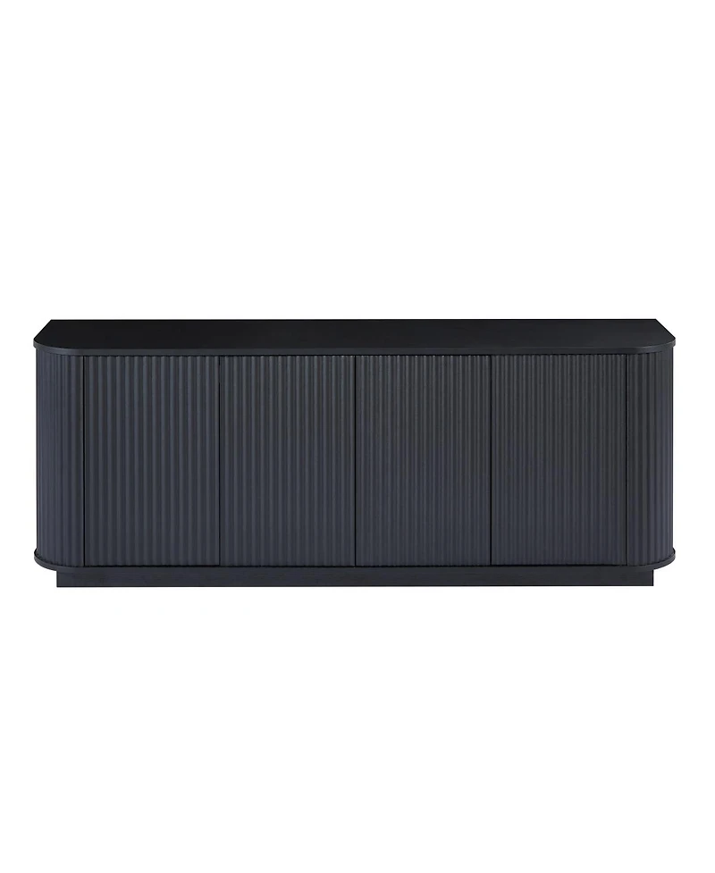 Streamdale Furniture 64 Inch Wave Pattern Wooden Sideboard Storage Cabinet