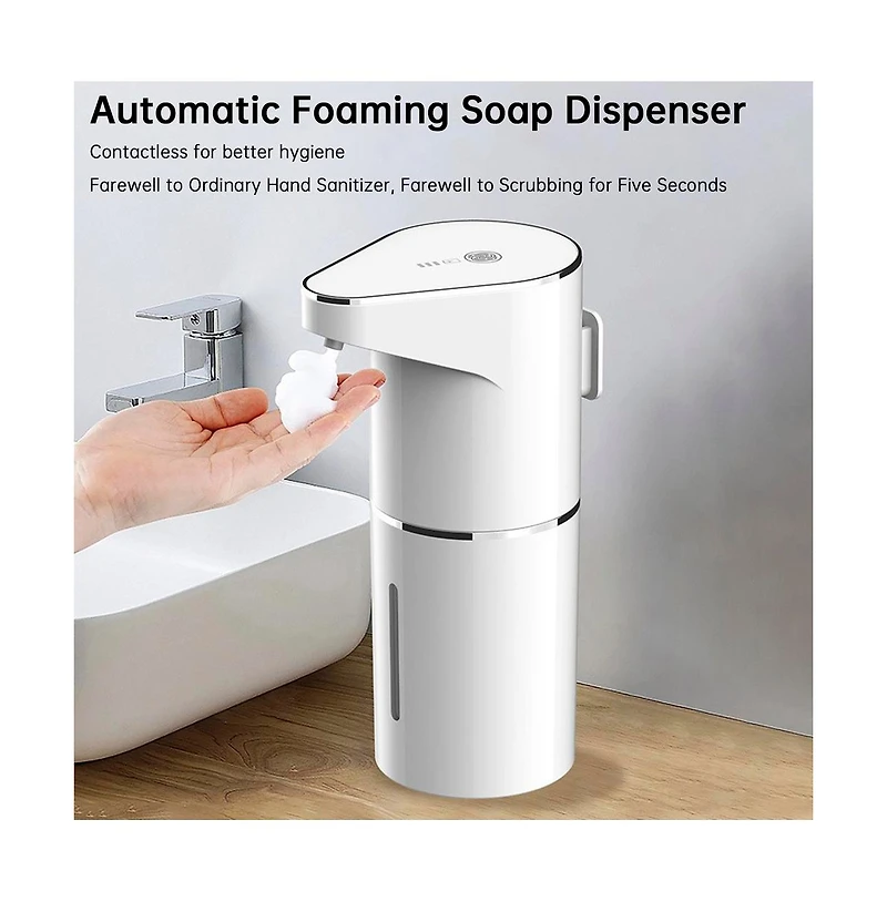 Topteng Touchless Foam Soap Dispenser – 11.8oz Wall Mount, Rechargeable and 3 Level Foam