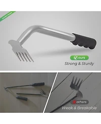 Xdovet Weed Puller Manganese Steel 5-Tine Rubber Handle Garden Tool