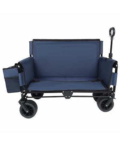 Streamdale Furniture3-in-1 Folding Wagon Cart with Bench Seat 500lbs Capacity