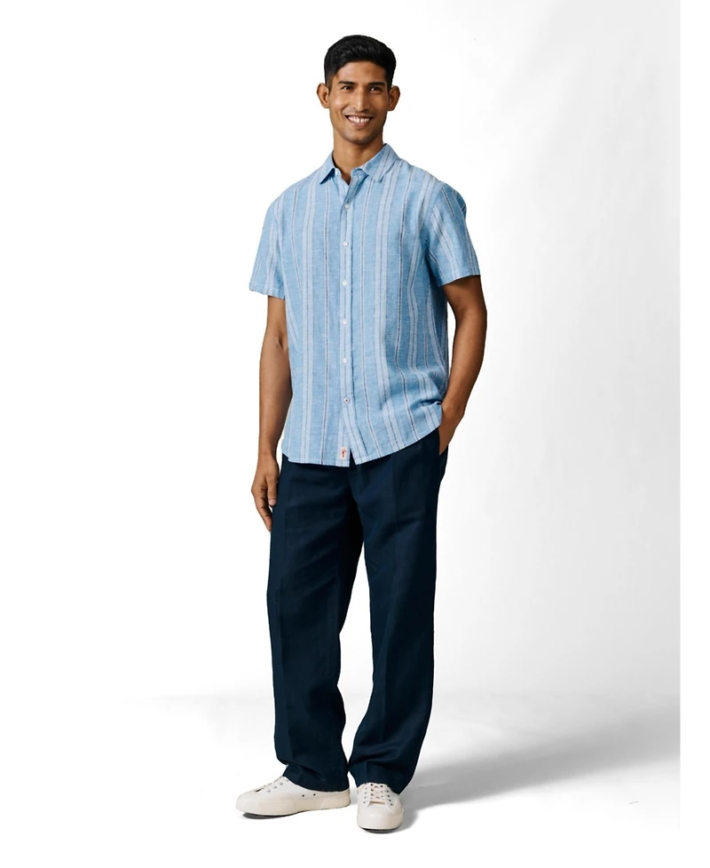 Aubin Men's Austin Cotton Linen Short Sleeved Shirt