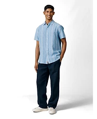 Aubin Men's Austin Cotton Linen Short Sleeved Shirt