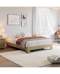 gaomon Platform Bed Frame with Wood And Metal Slats, Underbed Storage, Easy Assembly