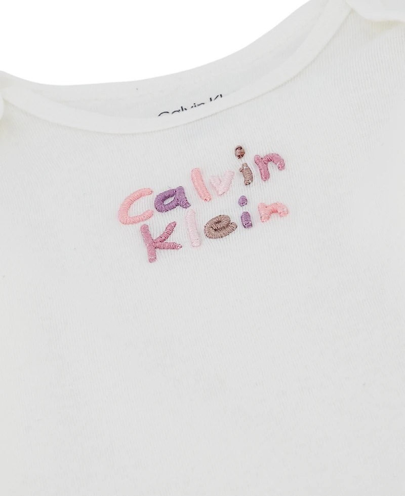 Calvin Klein Baby Girls' Hooded Jacket, Bodysuit and Pants, 3-Piece Set