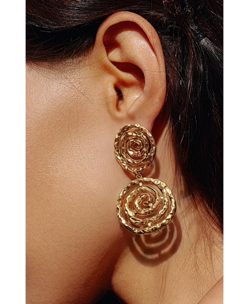 Retro Chic Eternal Spiral Drop Earrings