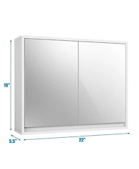 Volenca 2-Door Wall-Mounted Mirrored Medicine Cabinet, 22-in W