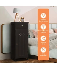 Volenca Slim Bathroom Cabinet with Drawer and Adjustable Shelf, 34-in H