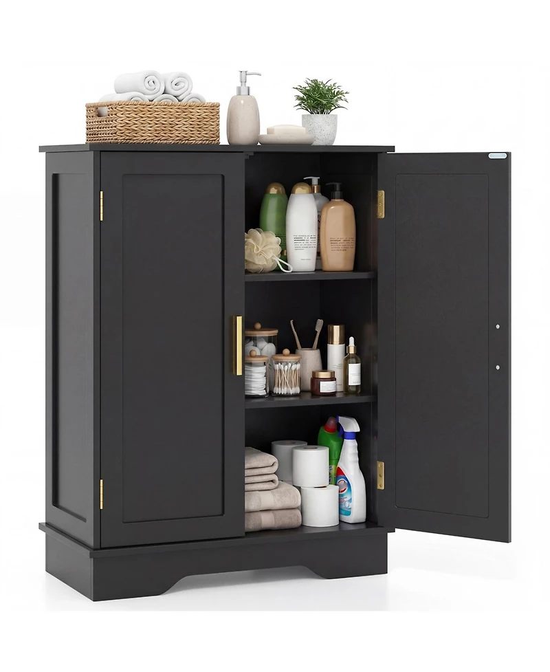 Volenca Bathroom Floor Storage Cabinet with 2 Doors and Adjustable Shelves, 31-in H