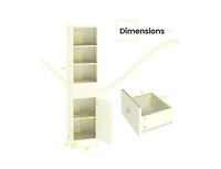 Volenca 67-in Tall Narrow Bathroom Cabinet with Fluted Door and Drawer