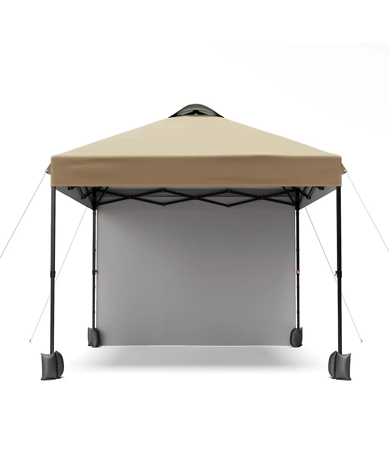 homfan 10x10 Pop Up Canopy Tent With Sidewall, Easy Setup, Upf 50+ Protection, Adjustable, Portable, Includes Wheeled Bag, Stakes And Sandbags