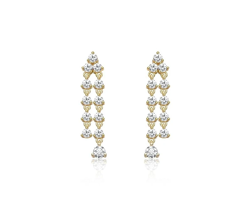 Rachel Glauber Elegant 14K Gold Plated Cz Chandelier Drop Earrings