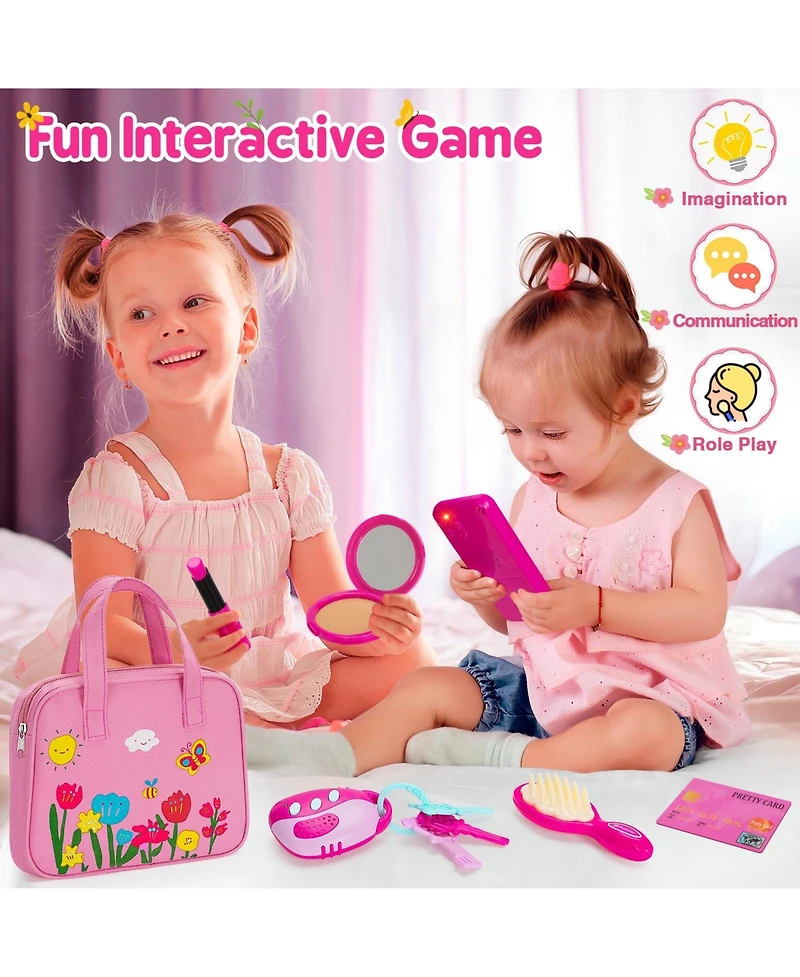Gnuadz Play Purse Pretend Makeup Kit Princess Birthday Toy