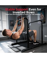 Fed Fitness Adjustable Dip Bar Station, Heavy Duty Parallette and Parallel Bars, 400LBS Stable Dip Stands for Home Gym