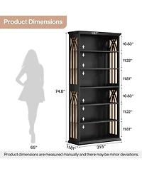 Tribesigns 6-Tier Bookshelf Set of 2, 75-Inch Tall Bookcase, Large Bookshelves and Bookcases Freestanding Display Shelves, Wood Book Shelf for Living