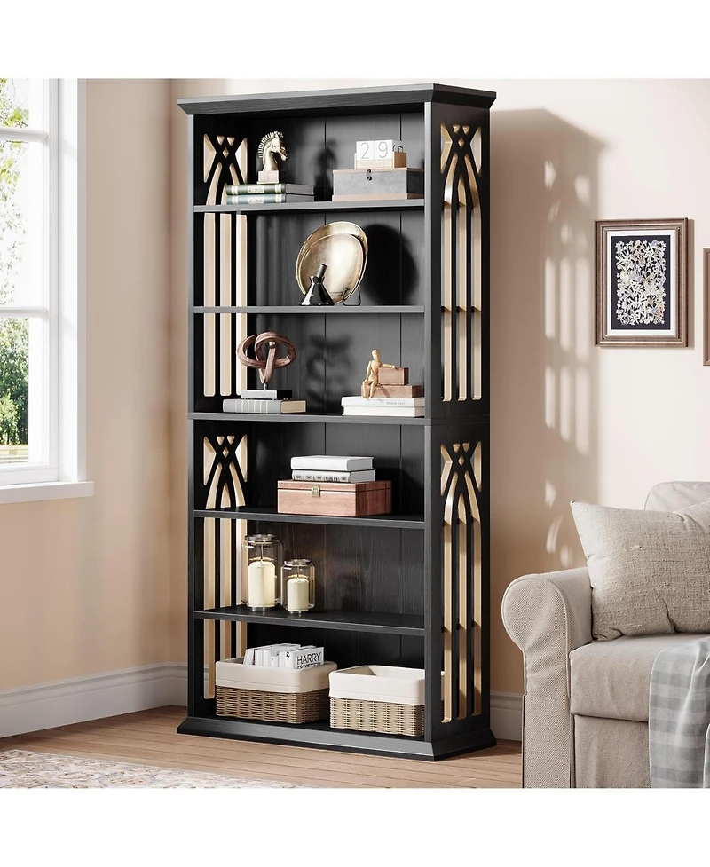 Tribesigns 6-Tier Bookshelf, 75-Inch Tall Bookcase, Large Bookshelves and Bookcases Freestanding Display Shelves, Wood Book Shelf for Living Room, Hom
