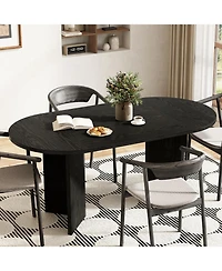 Tribesigns 63" Oval Farmhouse Dining Table for 4-6