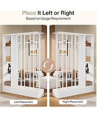 Tribesigns Wall Room Divider with Display Shelves, 70.9" Modern Freestanding Room Divider Screen with Sturdy Base, Wall Partition