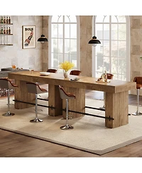 Tribesigns 62.2Inch Bar Table, Industrial Counter Height Pub Dining Table, Large Home Bar Unit