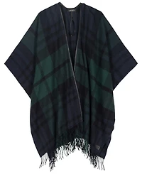 Lauren Ralph Lauren Plaid Fringe Ruana