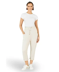 Yumi Women's Cotton Relaxed Stretch Trousers