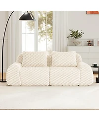 Maison Boucle 82'' Modern Flannelette Modular Loveseat Sofa, Deep Seat, 2 Seater