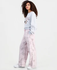 Almost Famous Juniors' Woodland Camo-Print Wide-Leg Sweatpants