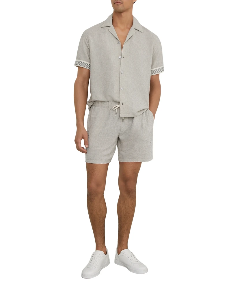 Reiss Men's Dornie Stripe Tape Printed Shirt