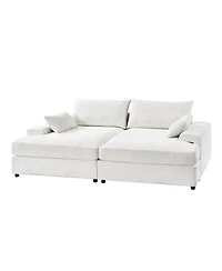 Hulala Home Tychon 87inch Upholstered Square Arm Deep Seating Sleeper Sofa