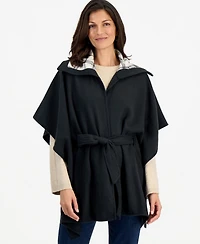 Style & Co Women's Oversized-Collar Belted Topper, Macy's Exclusive