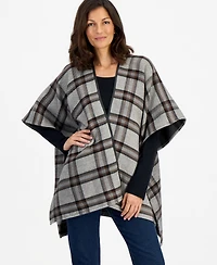 Style & Co Women's Grid Plaid Topper, Macy's Exclusive